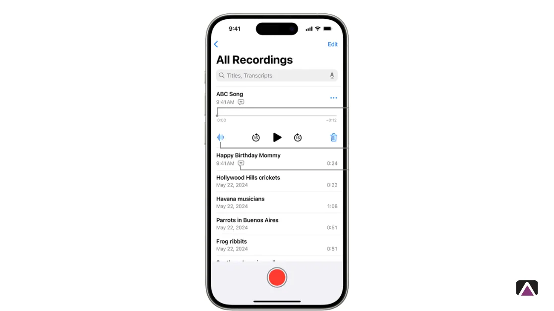 اختبار المايكروفون voice memo