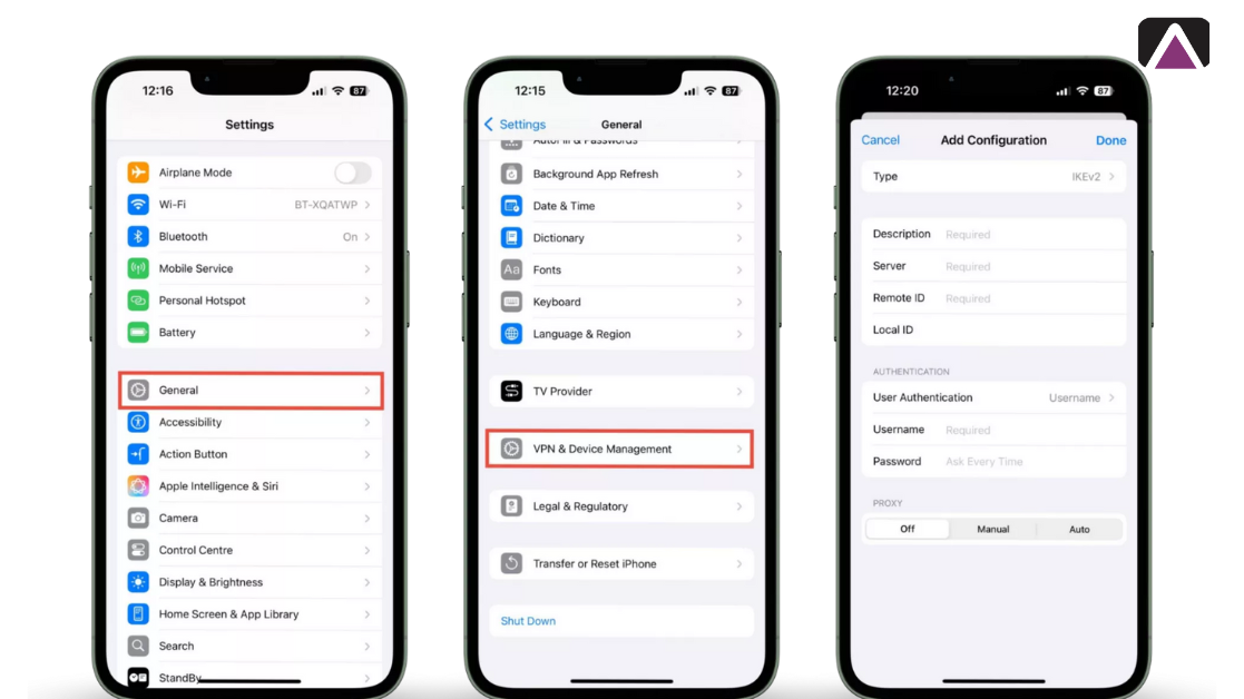 تفعيل الـ VPN على جهازك