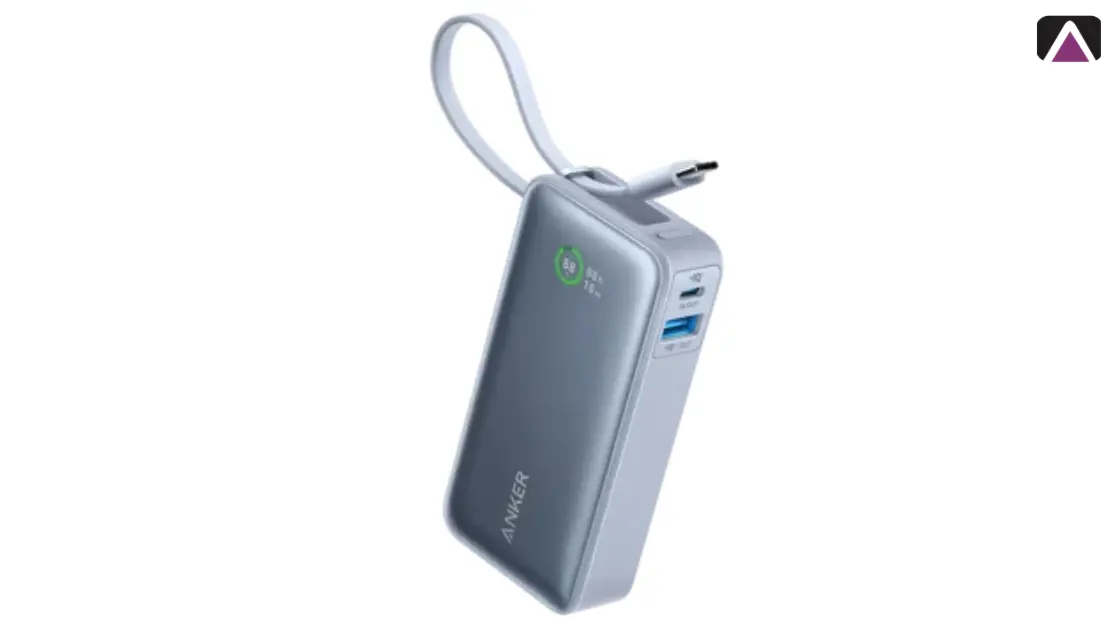 أنكر نانو باور بانك 30 واط 10,000 مللي أمبير مع كابل USB-C مدمج