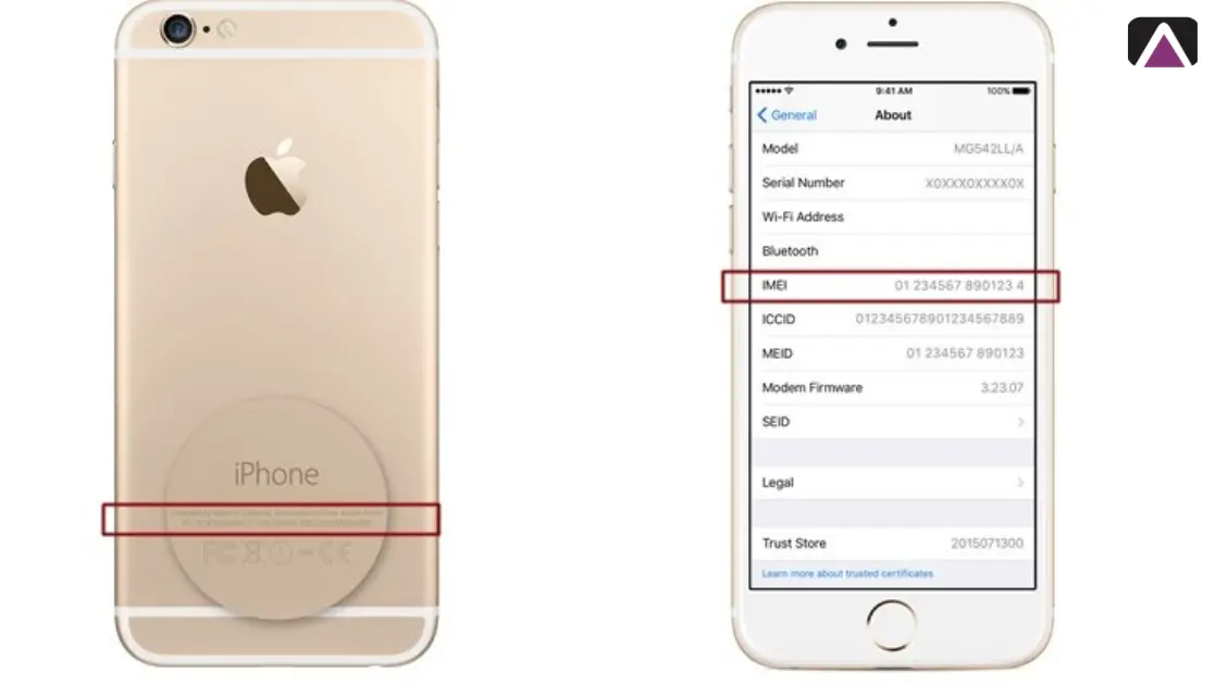 الخطوة الثانية: فحص رقم IMEI والتطابق مع الصندوق